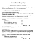 Personal Finance Budget Project (3 weeks!)