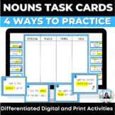 ESL Nouns Task Cards and Digital Sort Activities 4th, 5th, 6th, 7th grades