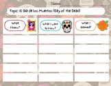 KWL chart for Dia de Los Muertos (Day of the Dead)