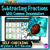 Subtracting Fractions with Common Denominators Mystery Picture Art Reveal