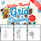 Winter-Themed Grid Drawing Worksheets | 15 Fun Holiday Art Designs for Kids