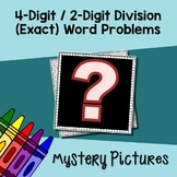Single Step Division Word Problem 2 Digit Divisor, Math Color Mystery Pictures