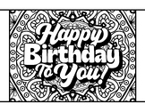 Happy Birthday Mandala and Pattern Coloring Pages