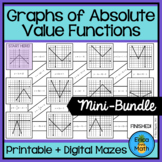 Graphs of Absolute Value Functions Activity Printable & Digital Maze
