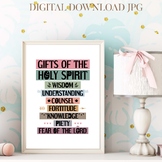 Gifts of the Holy spirit poster printable. Boho Christian classroom decor