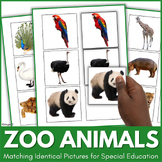 Zoo Animals Matching Identical Pictures Activity Autism Sped Speech Therapy