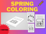 Spring Coloring and Writing Activity Book Fun for Kids