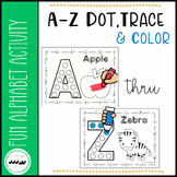 Alphabet A-Z Dot-Trace-Color Activity Pages