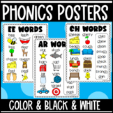 Vowel Teams Phonics Posters with Pictures: Digraphs Bossy R Word Lists Charts