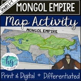 Mongol Empire Map Activity Genghis & Kublai Khan Differentiated, Print & Digital