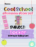 Cool School Classroom Decor // LOCKER 10-DRAWER ROLLING CART - EDITABLE