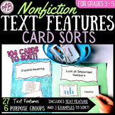 Purpose of Nonfiction Text Features Card Sorts Activity 4th & 5th Grade