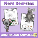 Real and Make Believe Australian Animals Word Searches