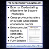 External Credentialing Course History - BC Secondary Counsellors / SIM Clerks