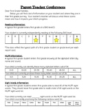 Parent Teacher Conference Form