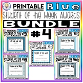 BUNDLE #4 - PRINTABLE - Student of the Week Award Certificates - BLUE