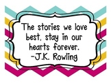 Chevron Reading Quotes Posters (Manuscript)
