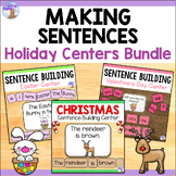 Holiday Sentence Building Activity Centers - Christmas, Valentine's Day & Easter