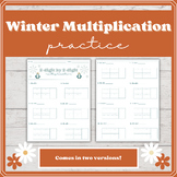 Winter 2 Digit by 2 Digit Box Method for Multiplication Worksheet