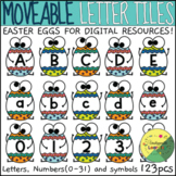 Easter Eggs Alphabet Letter and Number Moveable Tiles 