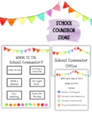 Colorful Where is the School Counselor, confidentiality office sign door posters