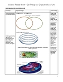 Review Sheet - Cell Theory and Characteristics of Life