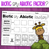 Biotic and Abiotic Factors Sorting Activity | Cut and Paste Worksheet