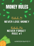 Warren Buffett - Money Rules Poster / Classroom Decor