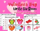 Valentine's Day Write the Room ? Vocabulary Words AND CCVC/CVCC