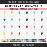 100 Champagne Glass Clip Art