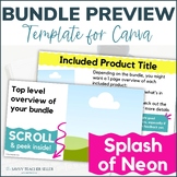 Bundle Product Preview Canva Template for TPT Sellers - 2: Splash of Neon