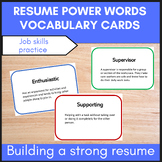 Job skills practice resume vocabulary task cards for vocational high school