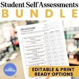 Self-Assessment Bundle | math work habits & classroom behavior, EDITABLE
