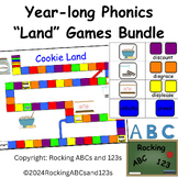 Year long "Lands" phonics reading board game Bundle