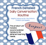 Oral Conversation French Daily Routine Sheet