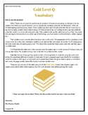 Gold Level Q Vocabulary Sheets