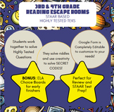 3rd & 4th Grade Reading STAAR Escape Room Bundle