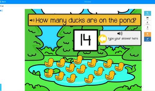 Duck Pond Count Digital Task Cards kindergarten center activity math practice