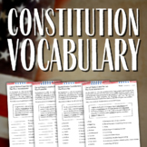 The Constitution & Bill of Rights Vocabulary Worksheets Set