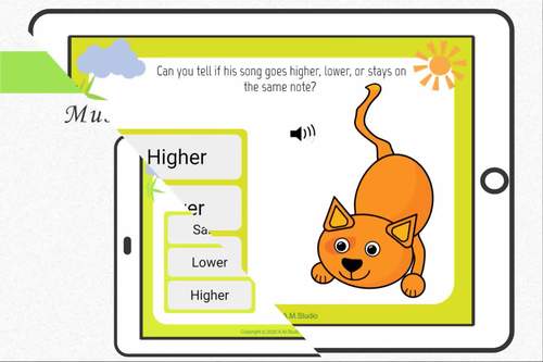 Higher Lower or Same Music Ear Training | Animal Sounds | Music Boom Cards?