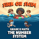 The Number System SINK OR SWIM Math Game - No Prep Grade 8 Review
