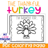 Thankful Turkey Coloring Page Thanksgiving