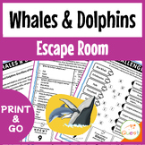 Whales & Dolphins Ocean Animals Escape Room Activity, Grades 4, 5, 6