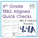 4.4A Adding and Subtracting Decimals and Whole Numbers Quick Check