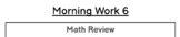 4th grade Morning Work