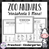 Zoo Printables for Preschool - Kindergarten