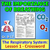 The Respiratory System:  Lesson 1 - Crossword {Editable}