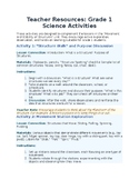 Grade 1 Science - Structures and Mechanisms - Teacher Resources