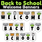 Welcome Back to School Jungle Animals Pennants - Editable Classroom Banners