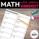 Solving Proportions Practice Worksheet
